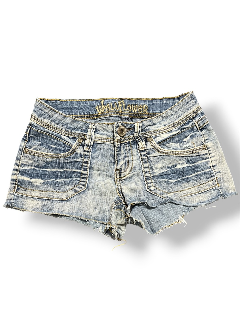 Wildflowers Faded Light Blue Frayed Denim Cutoff Shorts